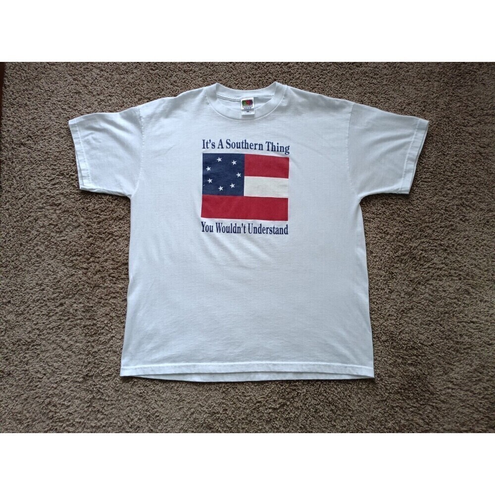 American Flag T-Shirt Men's Size XL White Short Sleeve
